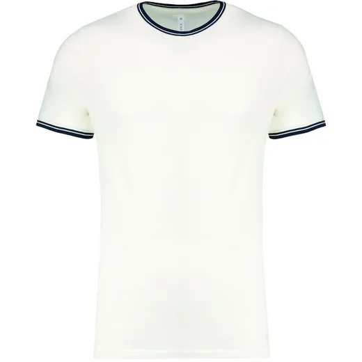 Camiseta de punto piqué con cuello redondo de hombre