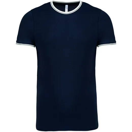Camiseta de punto piqué con cuello redondo de hombre