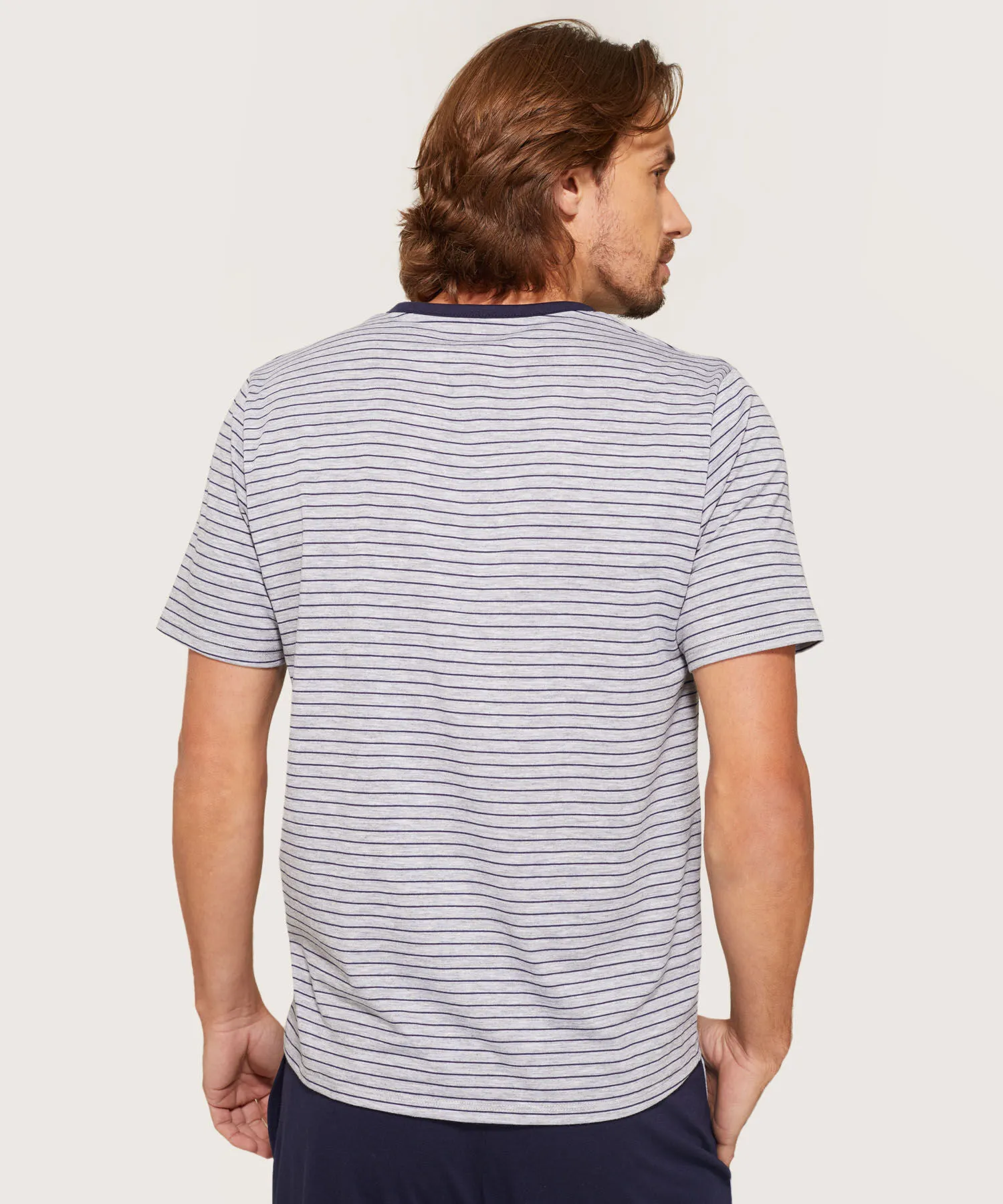 CAMISETA DESCANSO ESTAMPADA CUELLO HENLEY