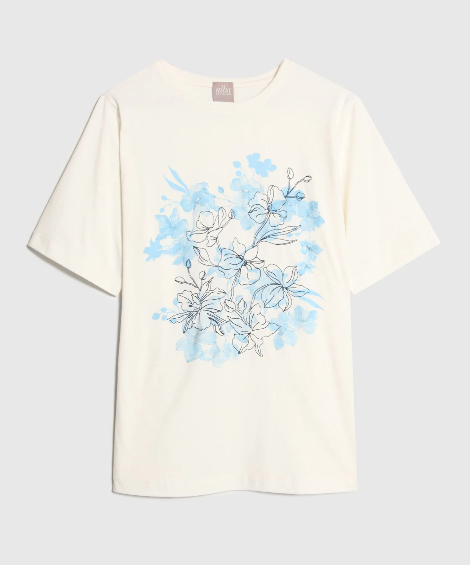 CAMISETA ESTAMPADA CON BORDADOS