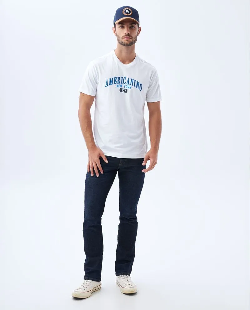 Camiseta estampada en frente para hombre