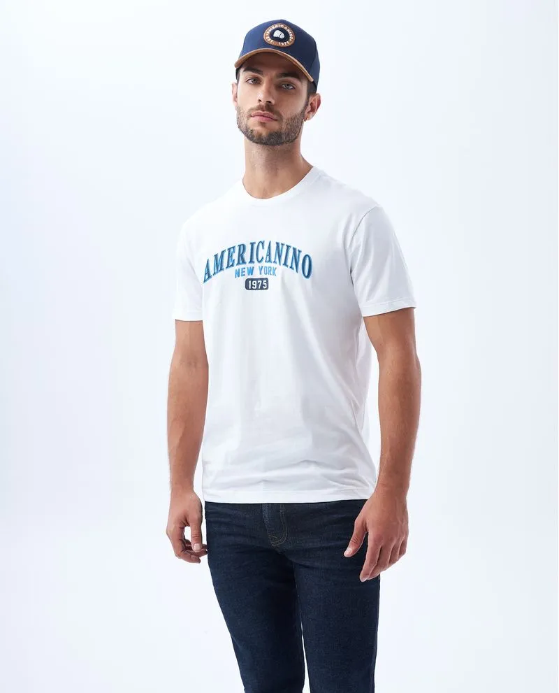 Camiseta estampada en frente para hombre
