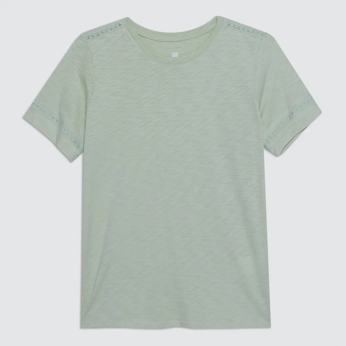 Camiseta Manga Corta Con Bordado