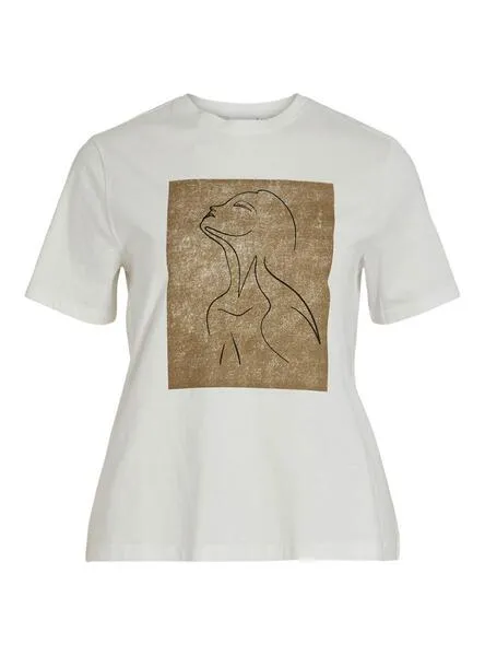 Camiseta Vila Sybil marrón para mujer