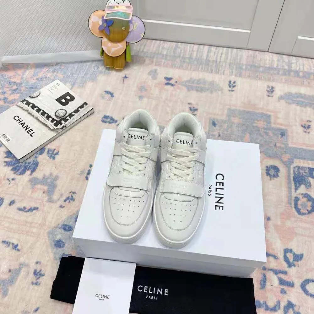 CELINE MUJER CT02 MID SNEAKER CON SCRATCH EN PIEL DE BECERROBLANCO