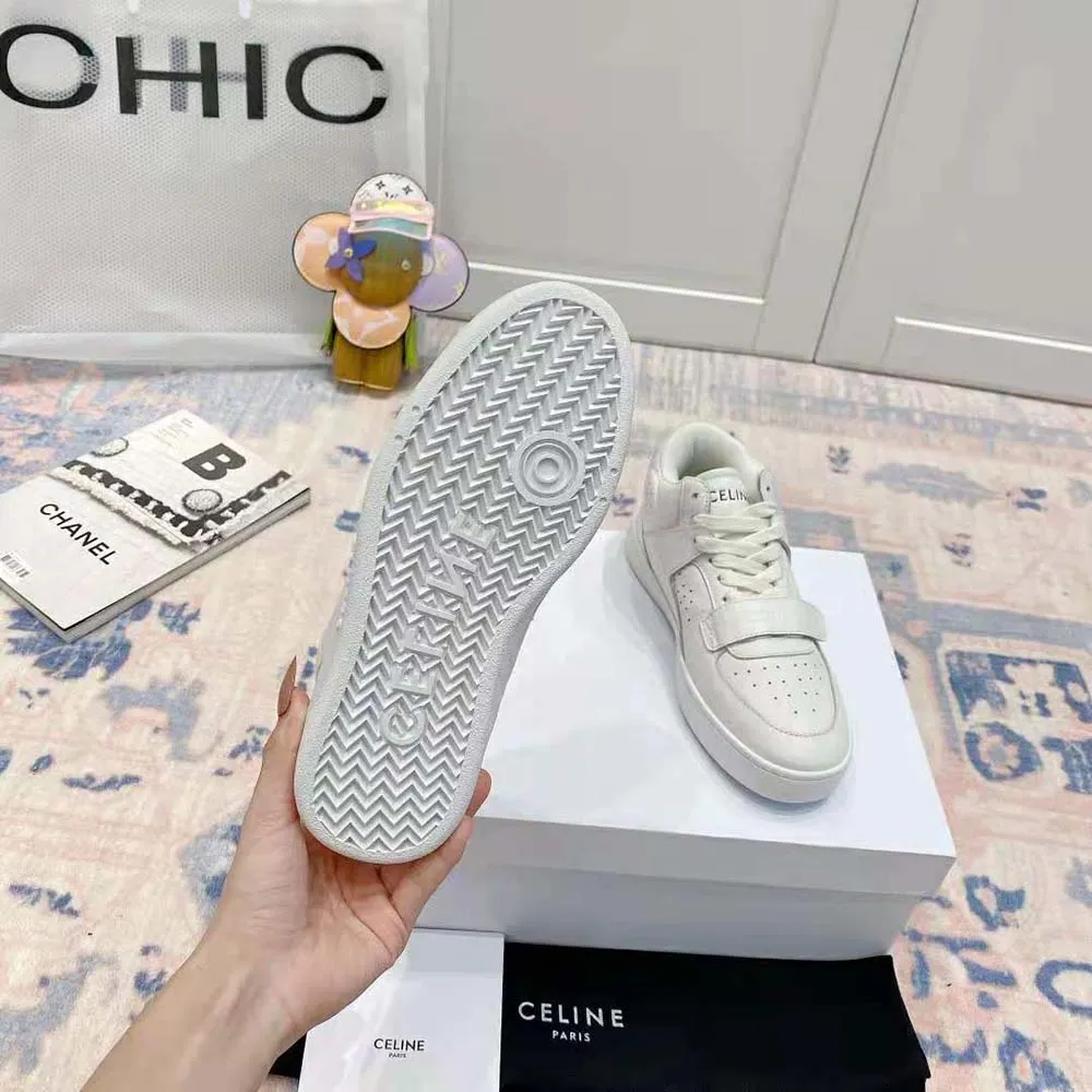 CELINE MUJER CT02 MID SNEAKER CON SCRATCH EN PIEL DE BECERROBLANCO