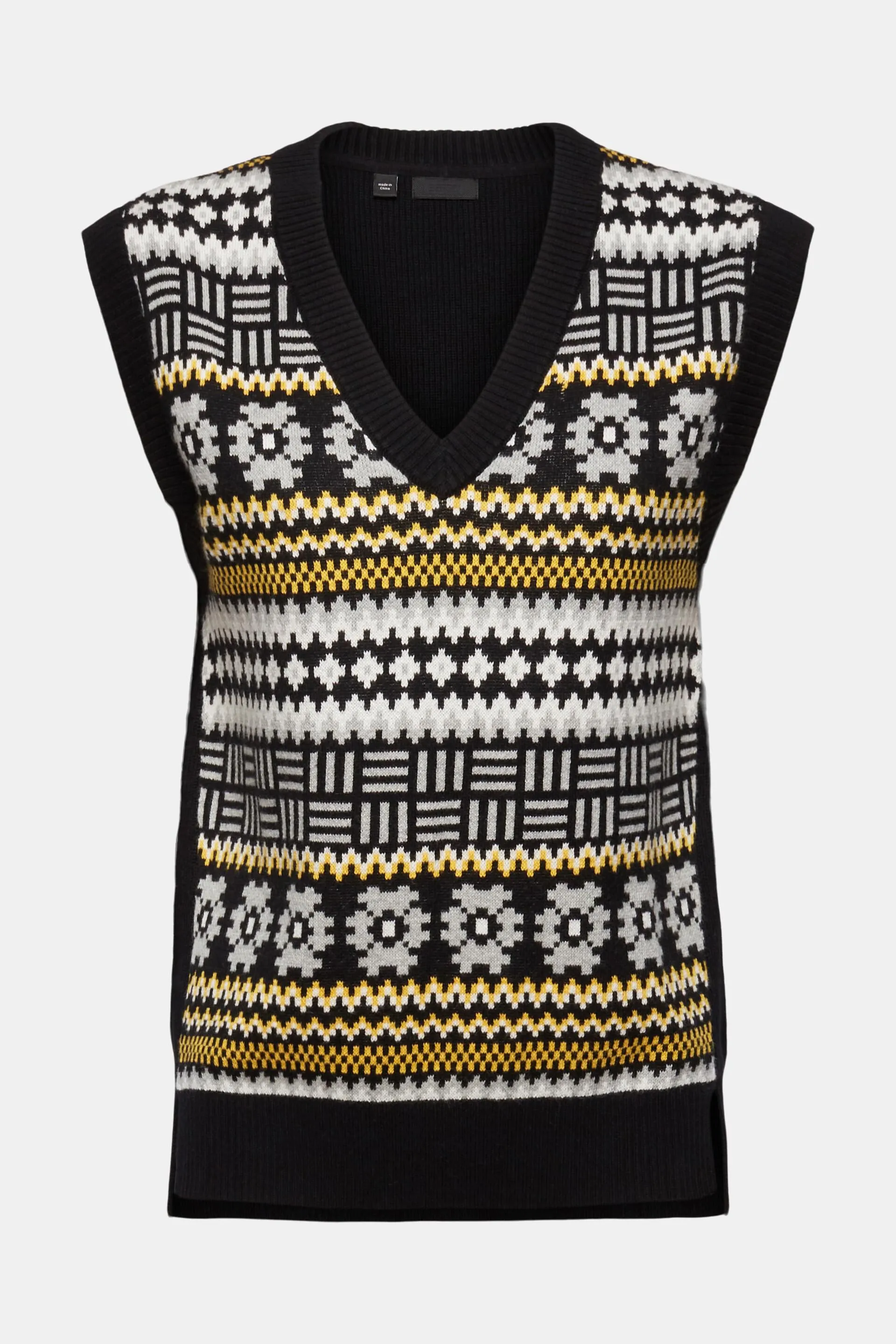 Chaleco con cuello en pico y diseño jacquard de estilo Fair Isle.