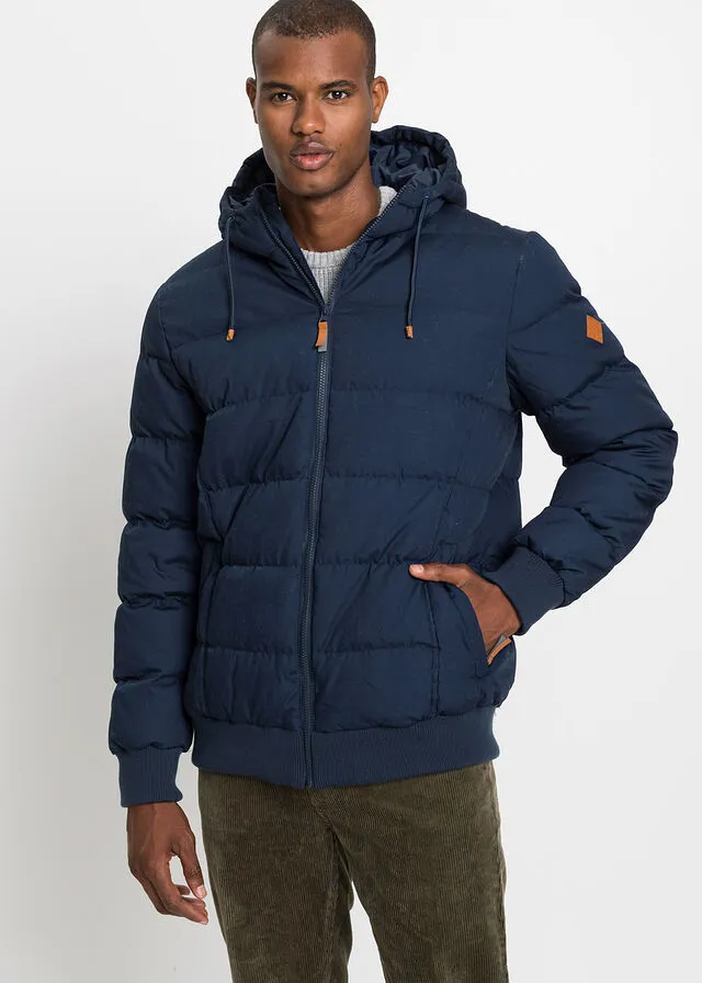 Chaqueta acolchada con corte de cazadora Azul marino