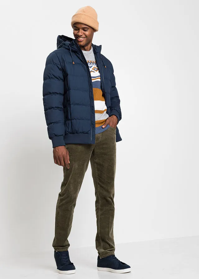 Chaqueta acolchada con corte de cazadora Azul marino