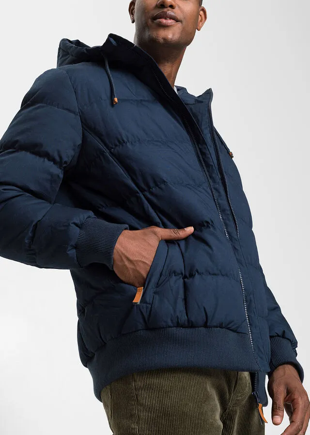 Chaqueta acolchada con corte de cazadora Azul marino