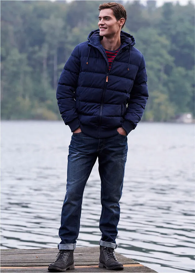 Chaqueta acolchada con corte de cazadora Azul marino