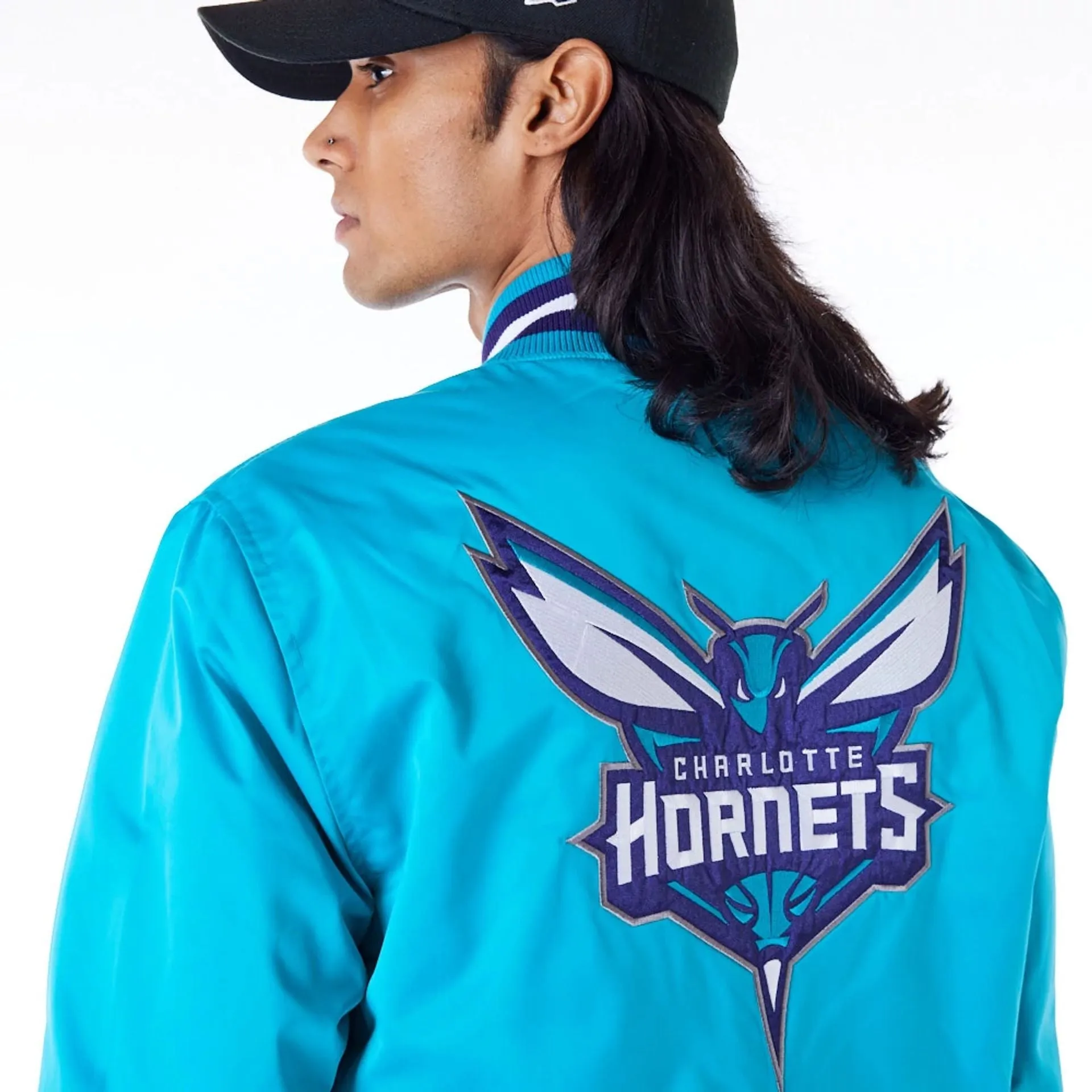 Chaqueta Bomber Charlotte Hornets NBA Satin