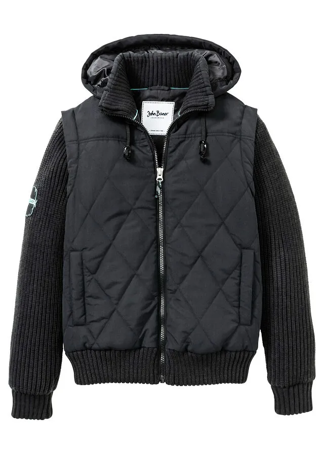 Chaqueta con mangas de punto Negro