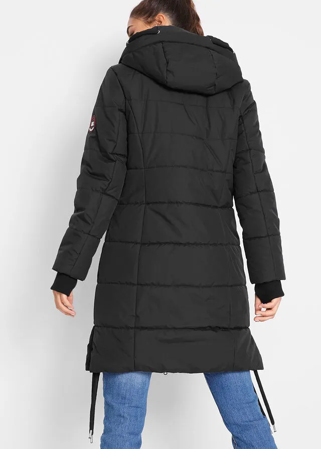 Chaqueta guateada para exteriores Negro