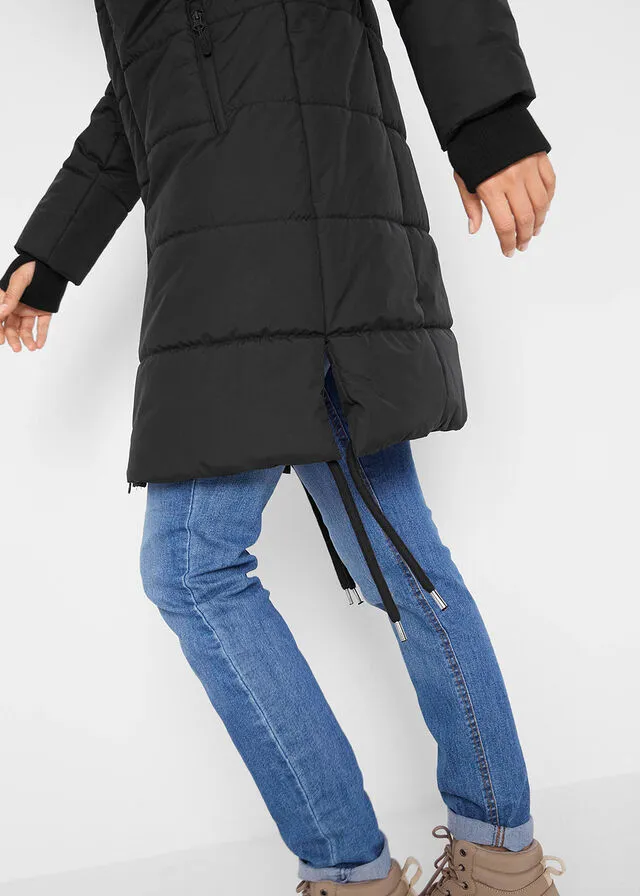 Chaqueta guateada para exteriores Negro
