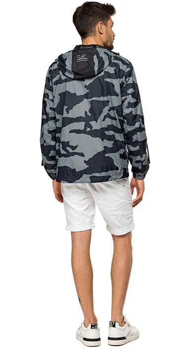 Chaqueta Rompe Vientos Para Hombre Camo Printed Nylon Replay 27531