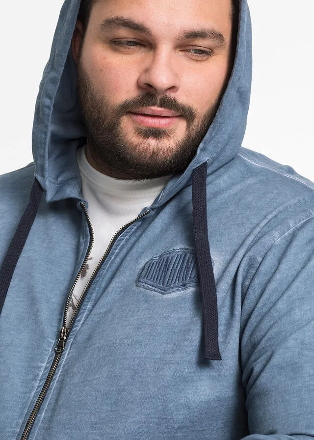 Chaqueta sudadera con capucha Azul desgastado