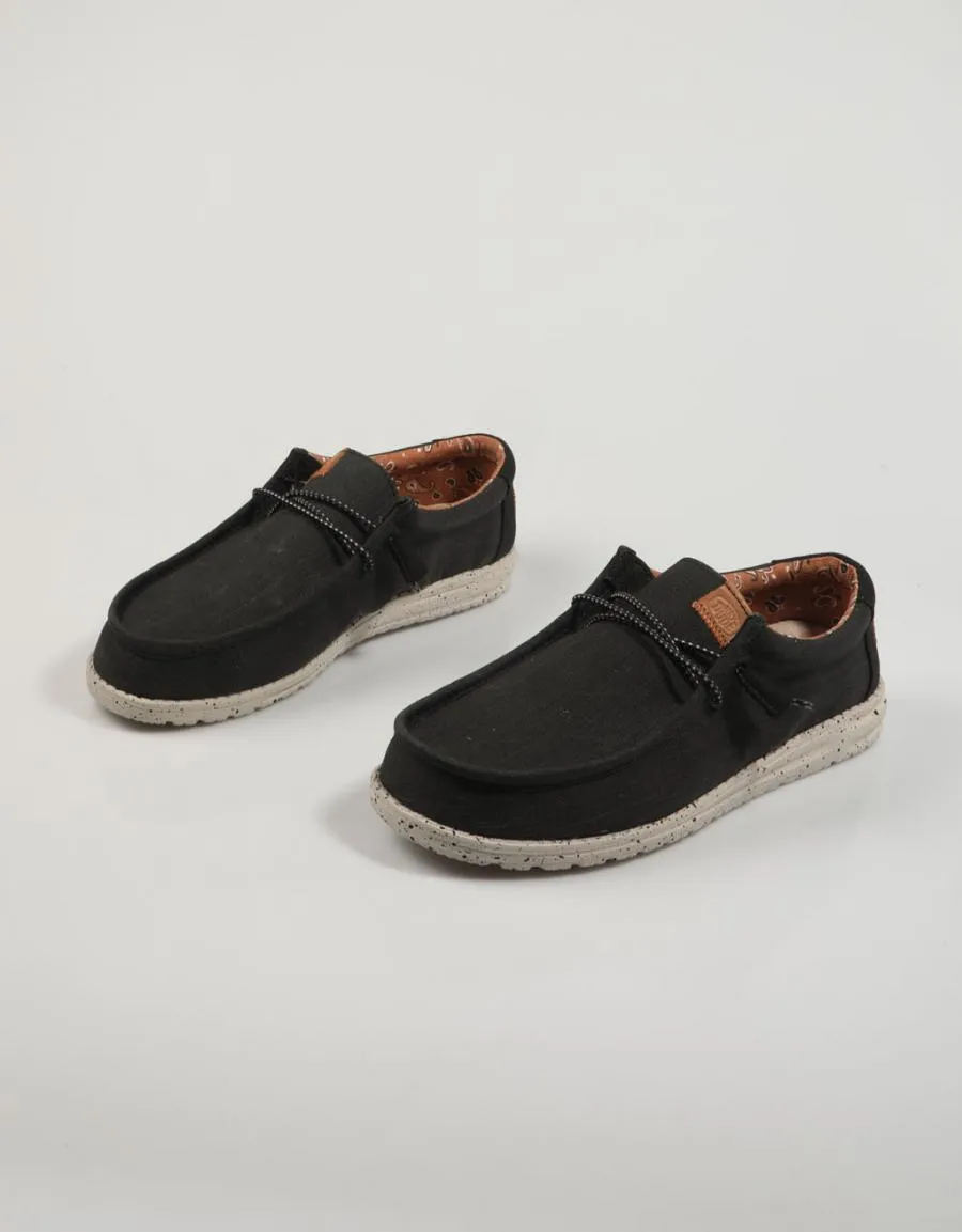  chaussures sportives DUDE Wally Washed Canvas en Noir 83833