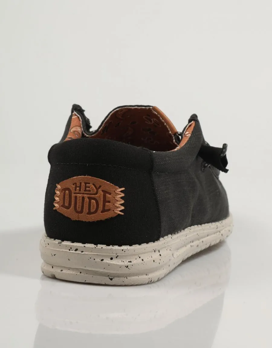  chaussures sportives DUDE Wally Washed Canvas en Noir 83833