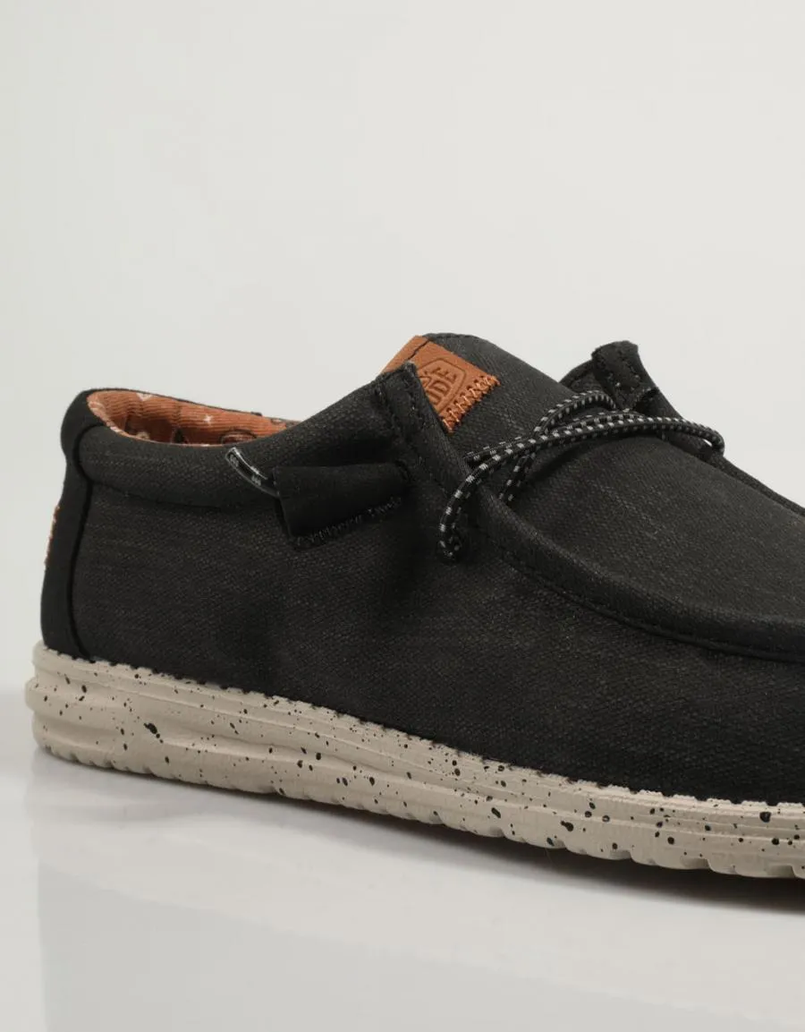  chaussures sportives DUDE Wally Washed Canvas en Noir 83833
