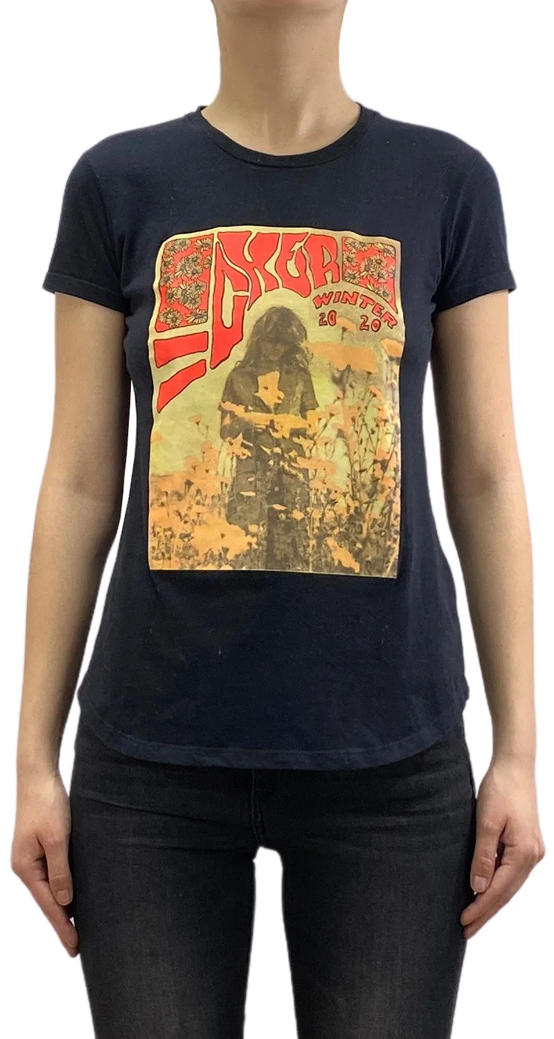 CHER Polera Negra Estampada