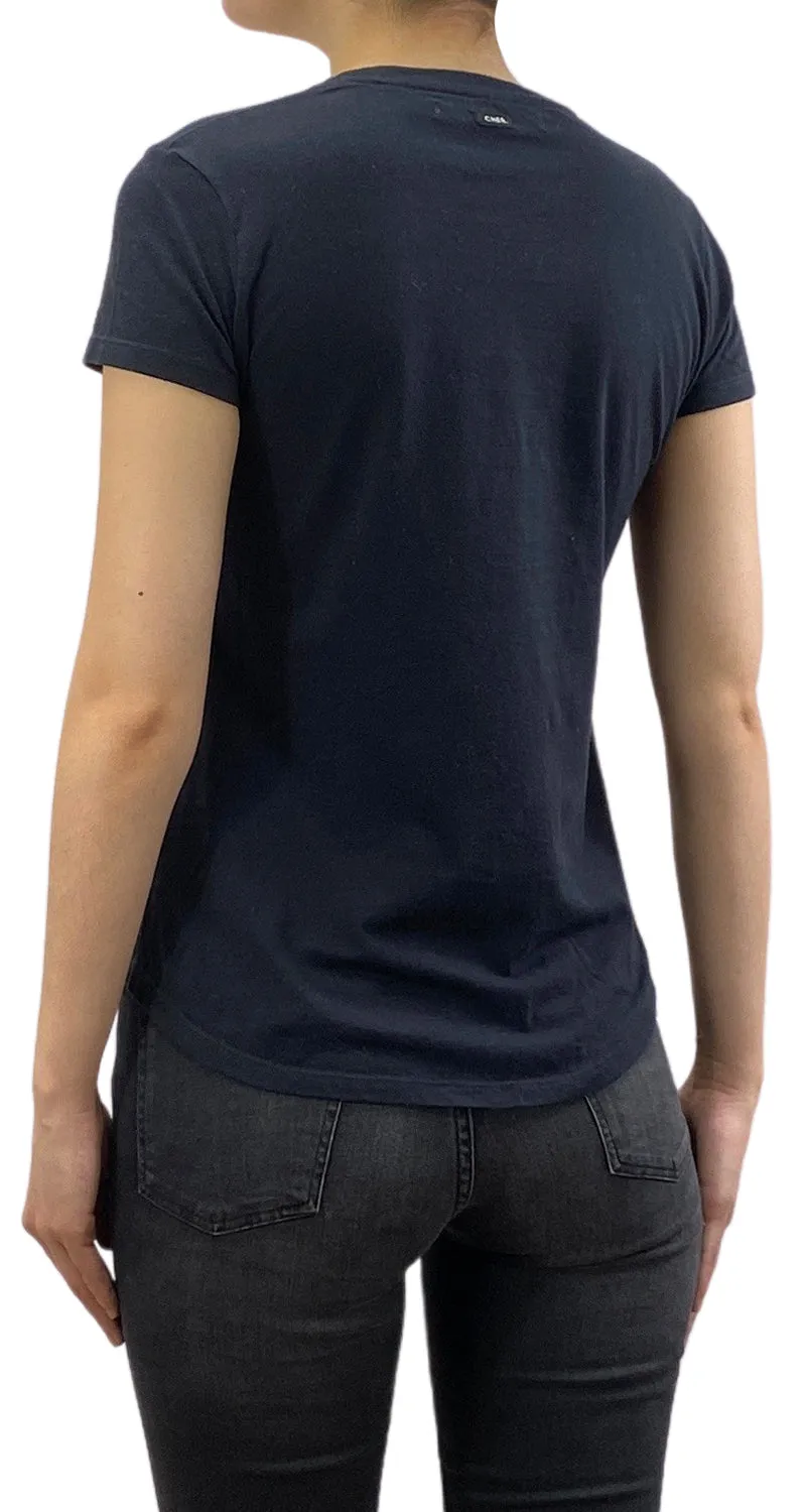 CHER Polera Negra Estampada