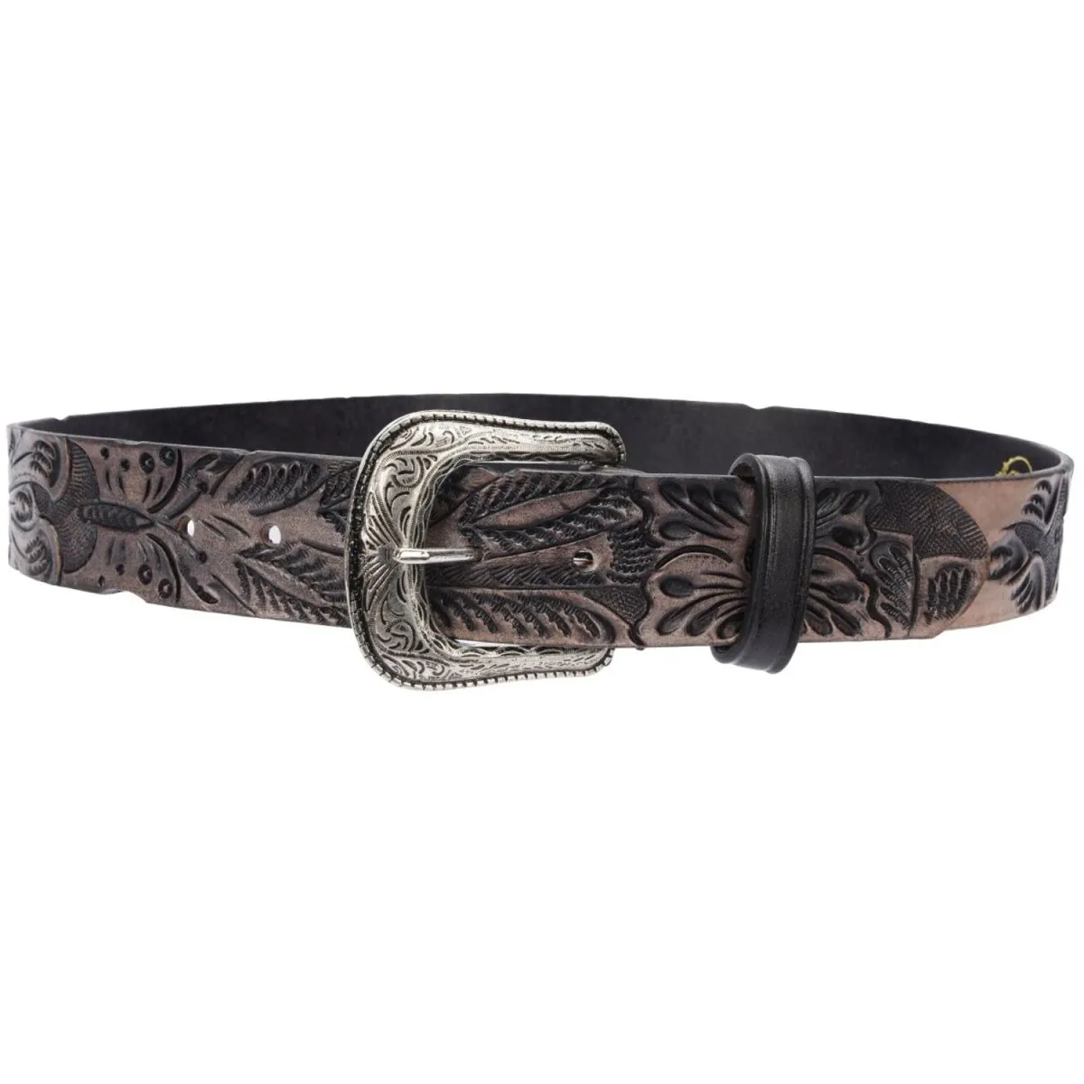 CINTO VAQUERO PARA MUJER DE CUERO CINCELADO ORIGINAL COLOR ARENA WD1584