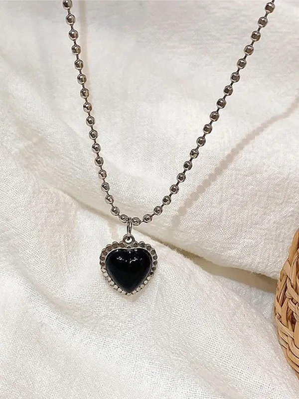Collar con colgante de corazón 2pcs