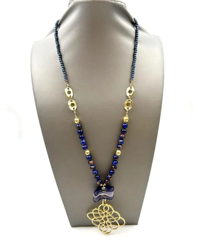COLLARES CON PIEDRAS SEMIPRECIOSAS DE MUJER LARGOS DORADOS