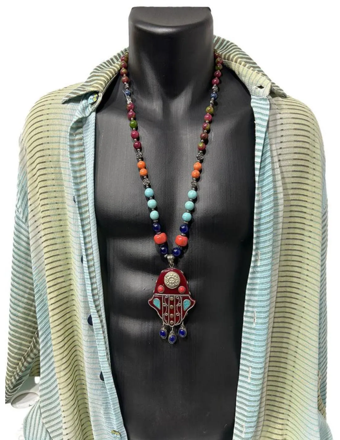 COLLARES LARGOS AFGANOS MODA IBIZA HOMBRE