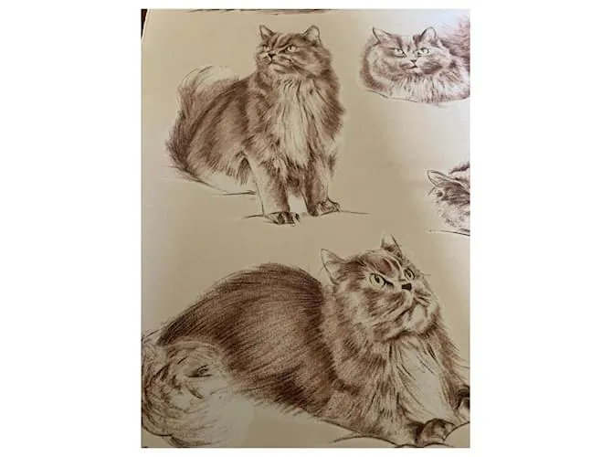Cuadrado Hermès "gatos persas" Crudo 