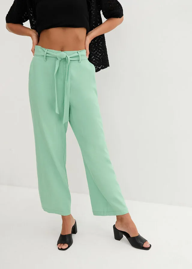Culotte hasta el tobillo con contenido de lino Hierbabuena