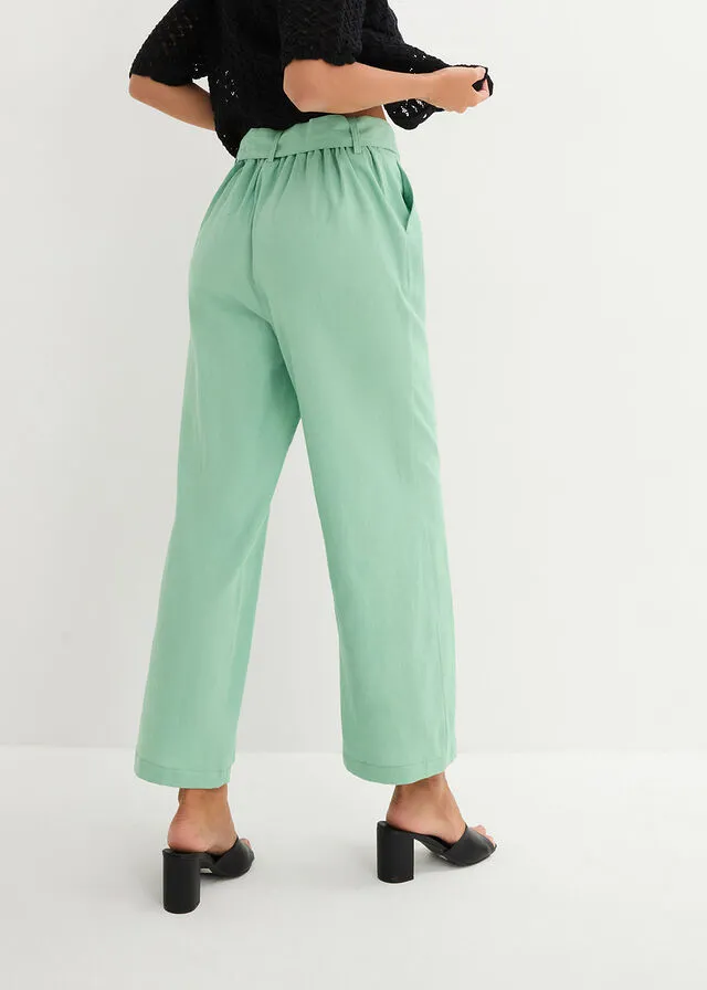 Culotte hasta el tobillo con contenido de lino Hierbabuena
