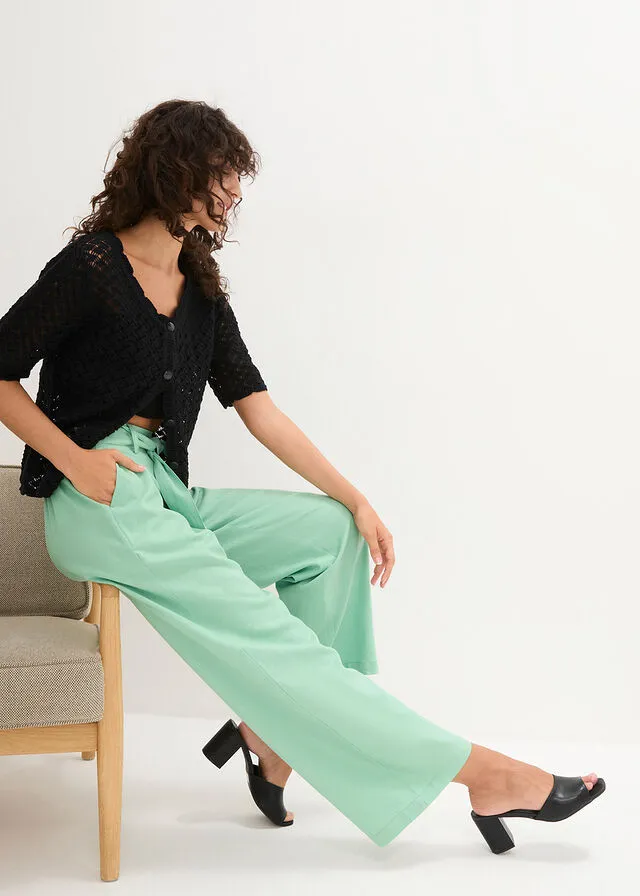 Culotte hasta el tobillo con contenido de lino Hierbabuena