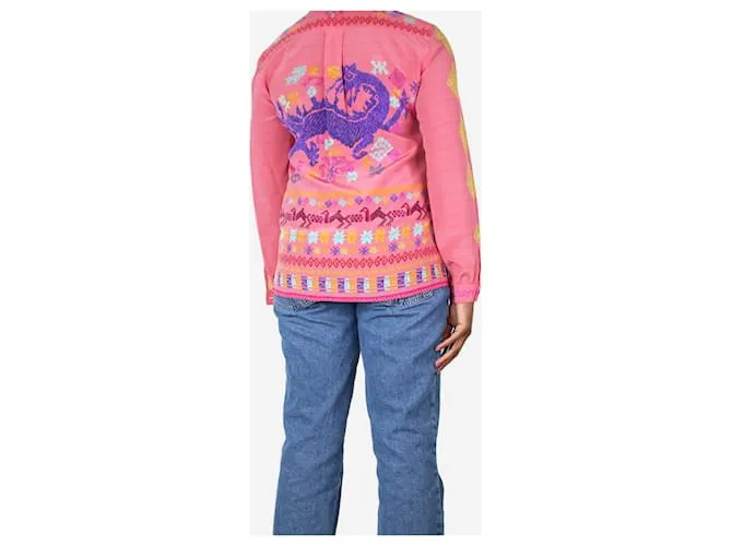 ETRO CAMISA ESTAMPADA ROSA  TALLA UK 12 