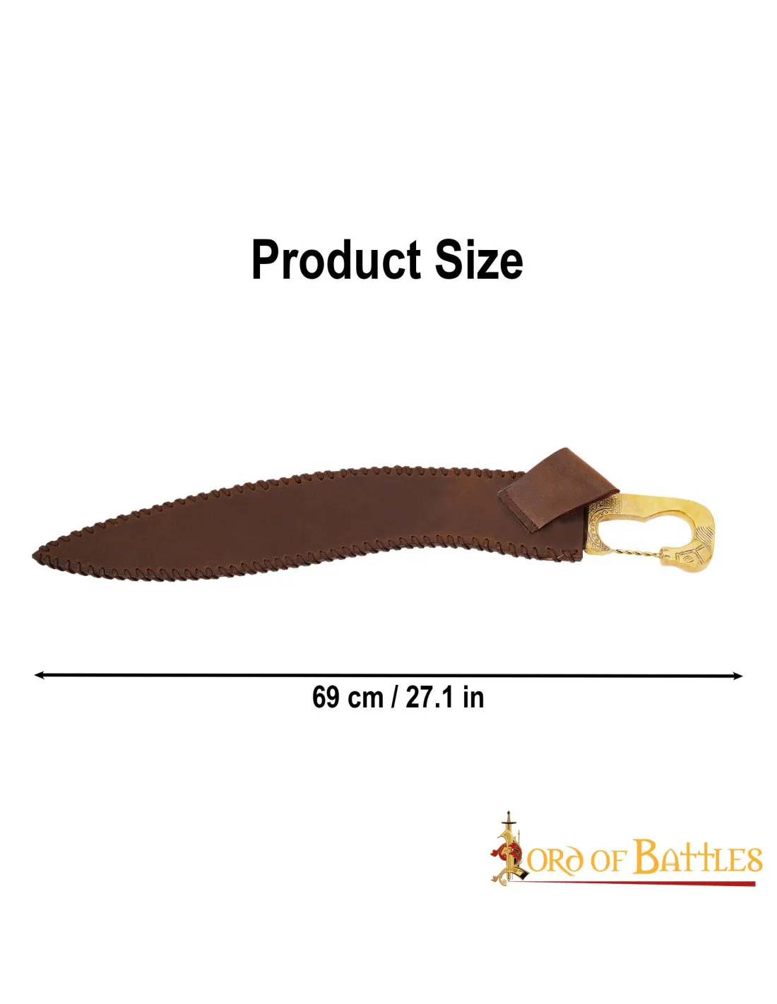 Falcata Íbera con empuñadura en latón y vaina (69 cm.)