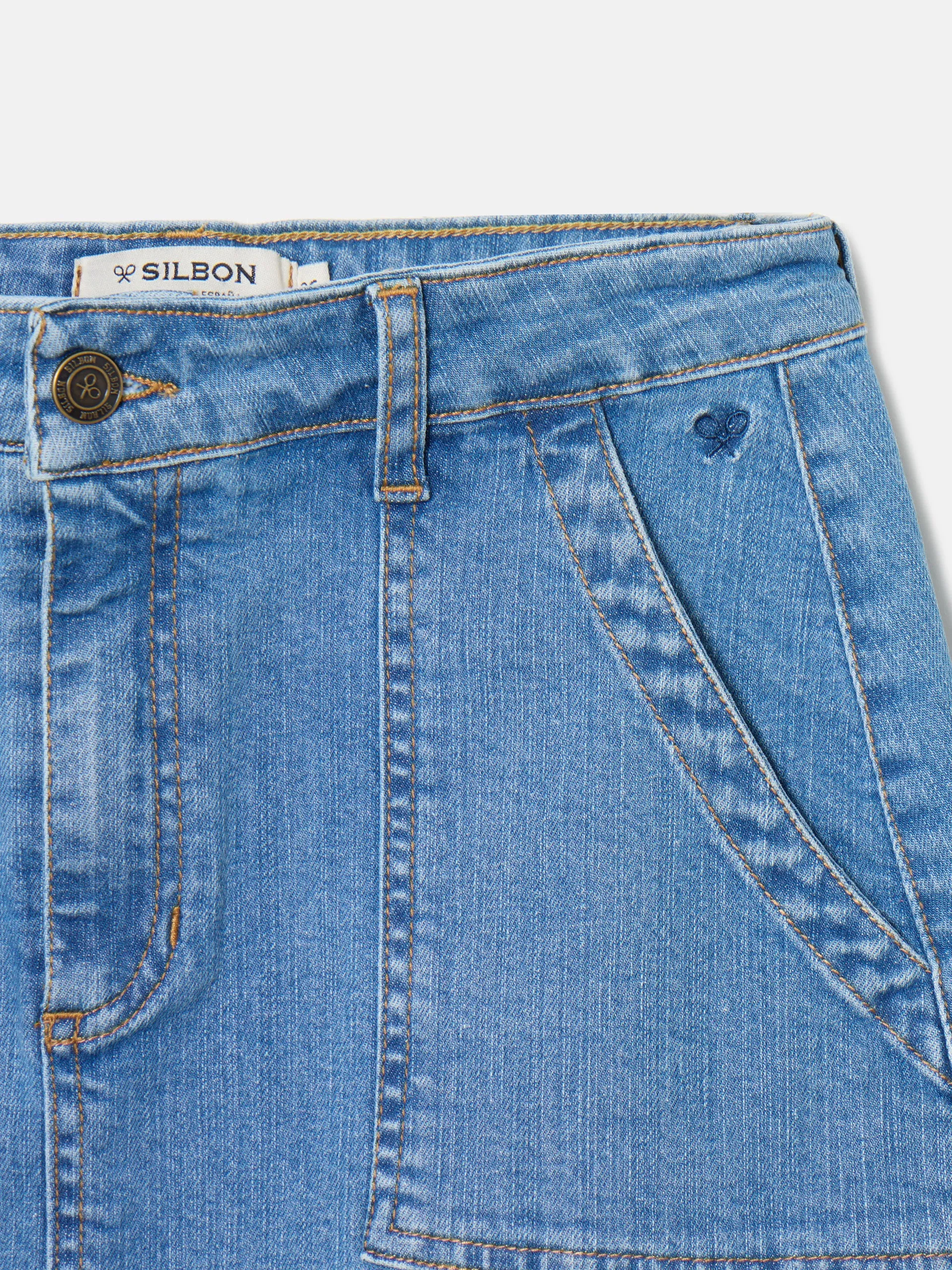 Falda mini denim medio