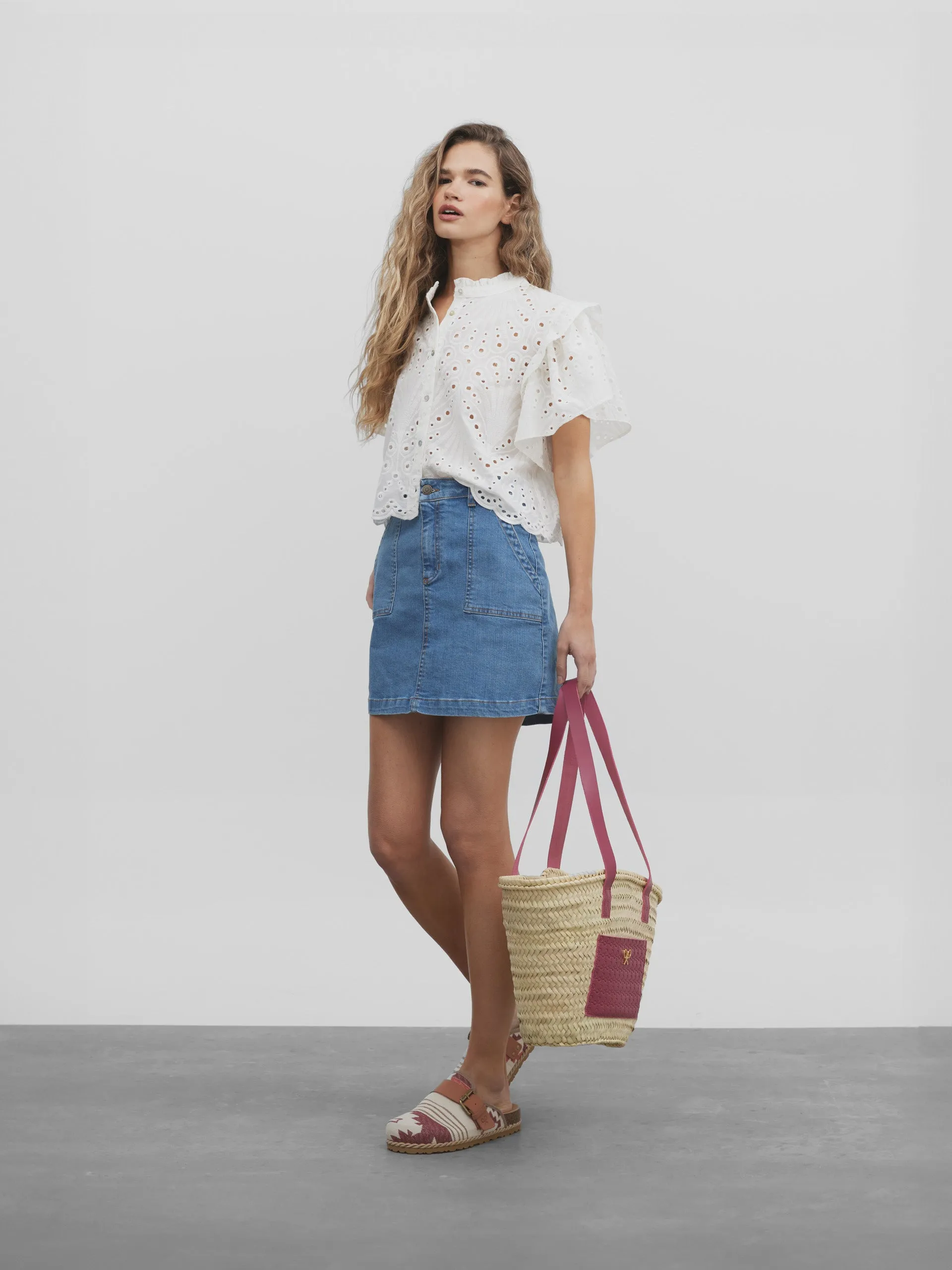 Falda mini denim medio