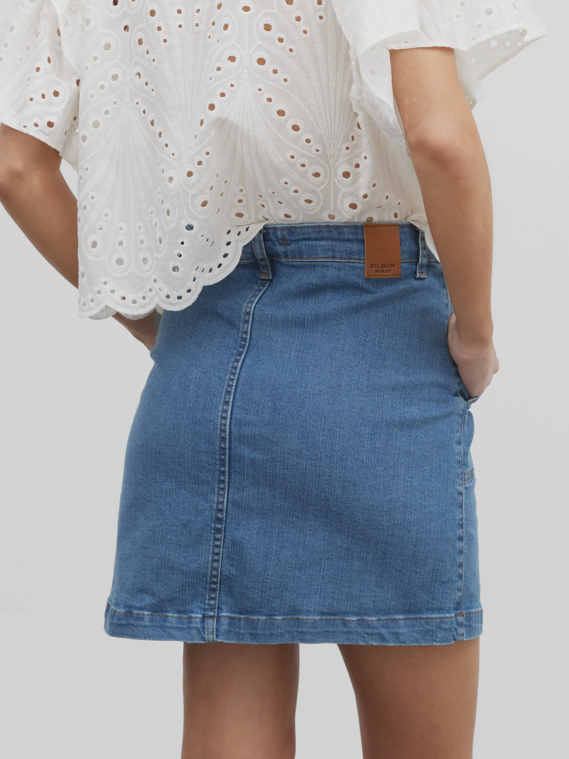 Falda mini denim medio
