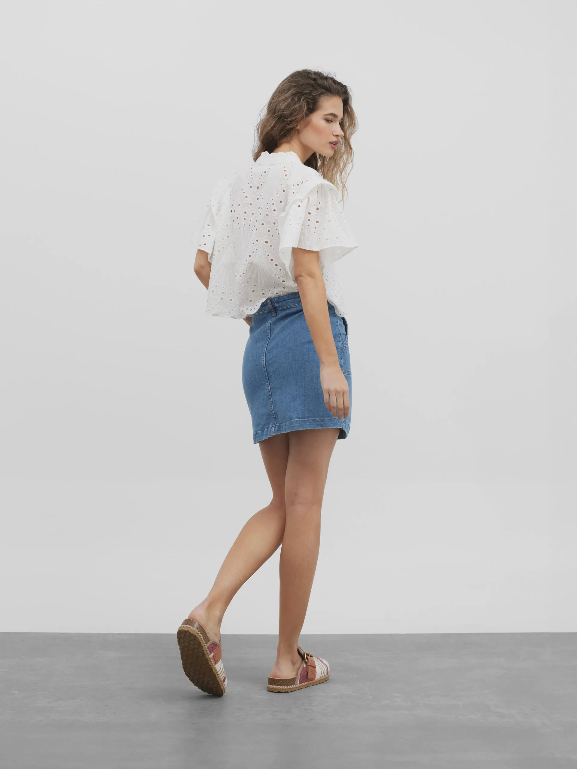 Falda mini denim medio