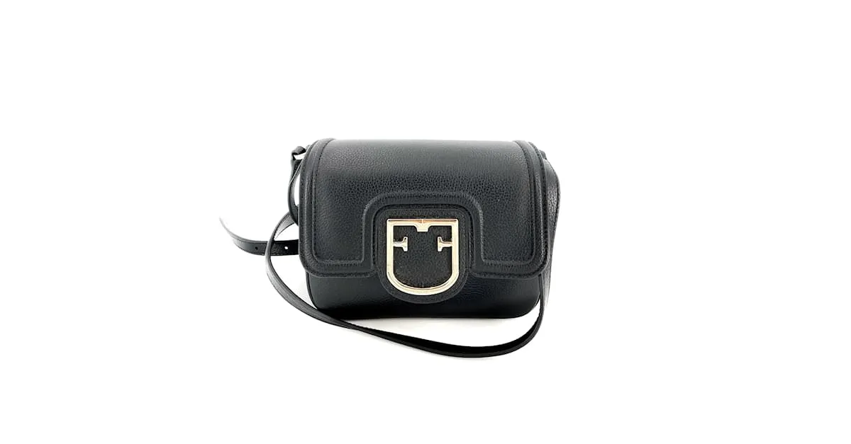 Furla Bandolera Piel Cuadros Negro 