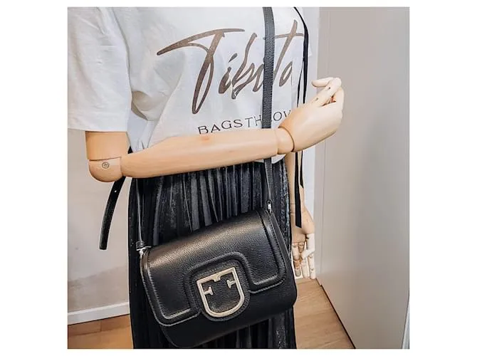 Furla Bandolera Piel Cuadros Negro 