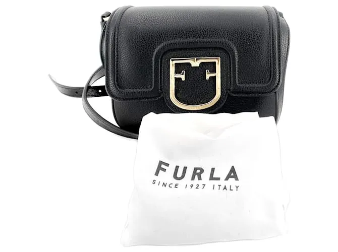Furla Bandolera Piel Cuadros Negro 