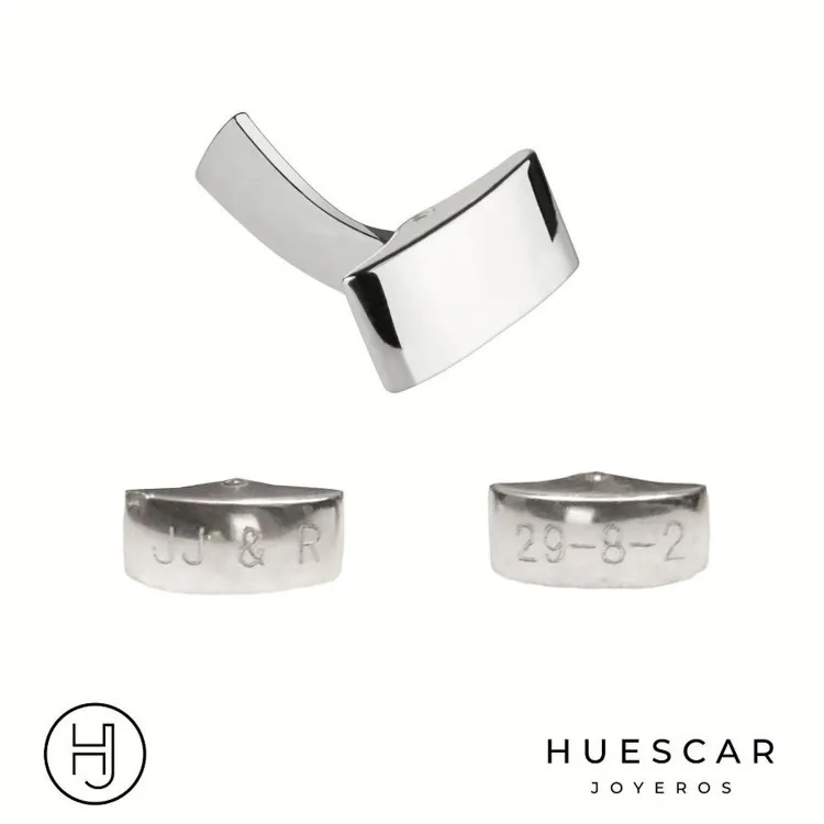 Gemelos hexagonales personalizados en plata de ley