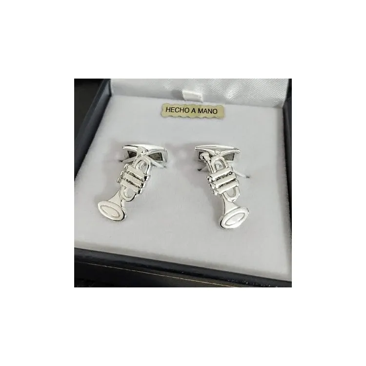 Gemelos instrumentos musicales  en plata de ley