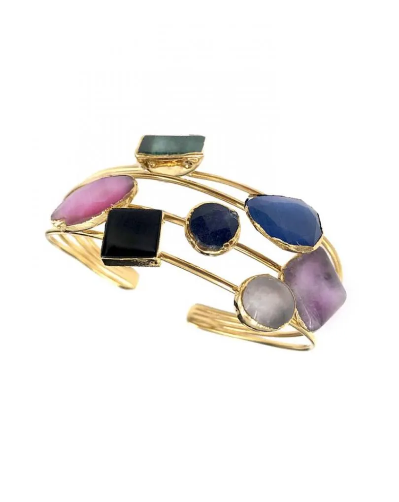 HERMOSO BRAZALETE DORADO DECORADO CON PIEDRAS