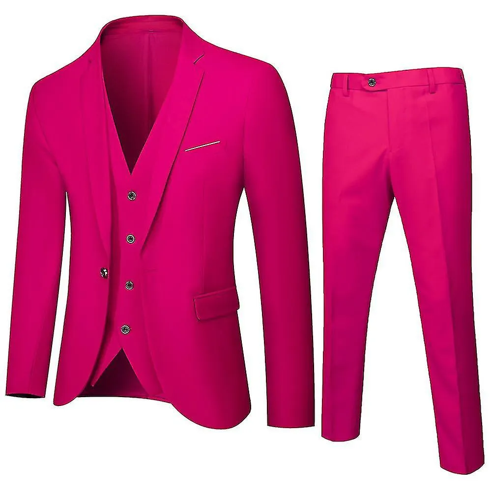 Hombre Single Split 3pcs Suit Slim Fit Office Suit