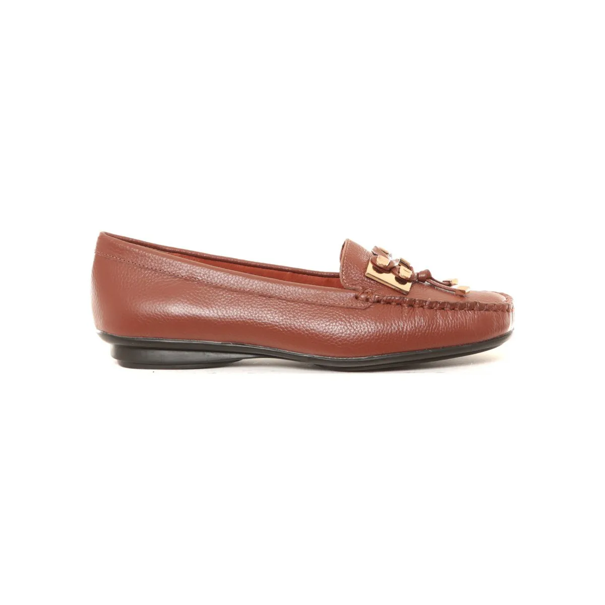 Ilario Ferucci Mocassins en cuir Lilac cognac