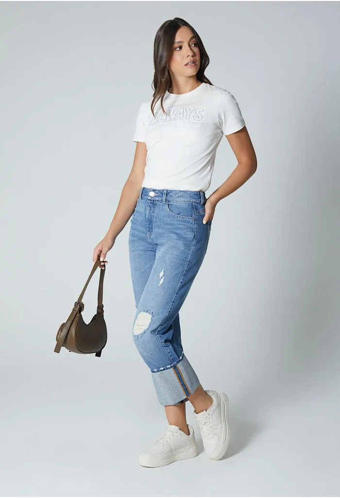 Jean  para mujer  tiro medio boyfriend c