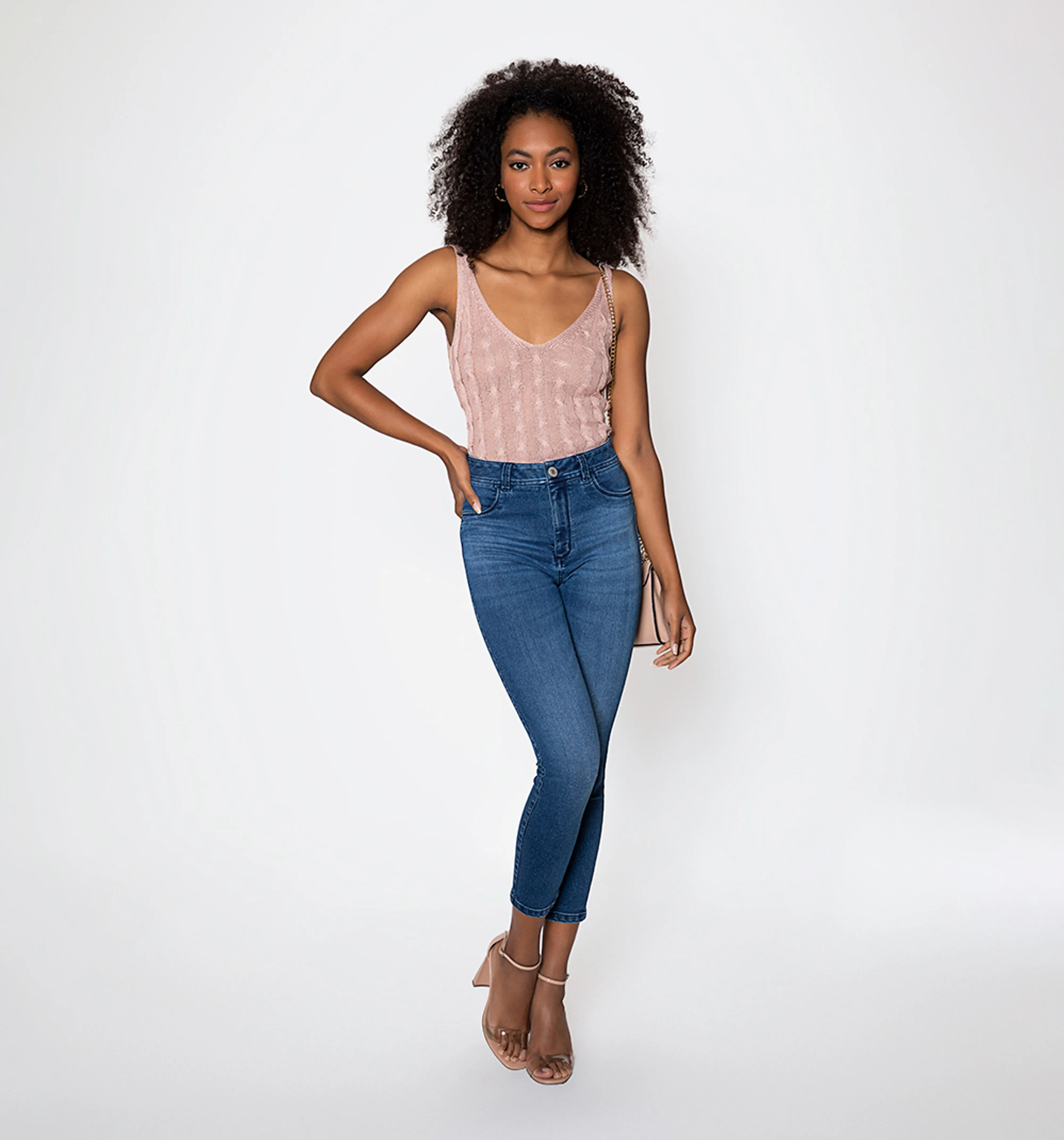 Jeggings tiro alto, cinco bolsillos, tay